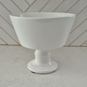 Hudson | Grace White Ceramic Pedestal Bowl